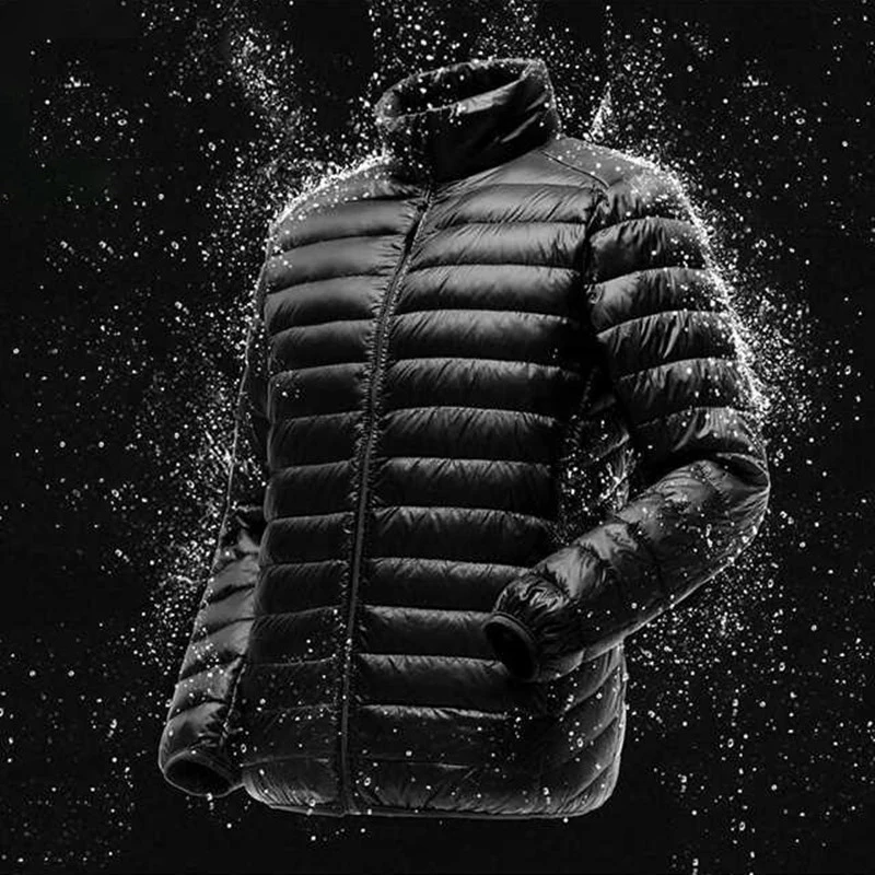 2023 Men Spring Jacket Ultra Light Thin 90% White Duck Down Jackets Casual Portable Spring Coat for Men Down Parkas Size M-5XL