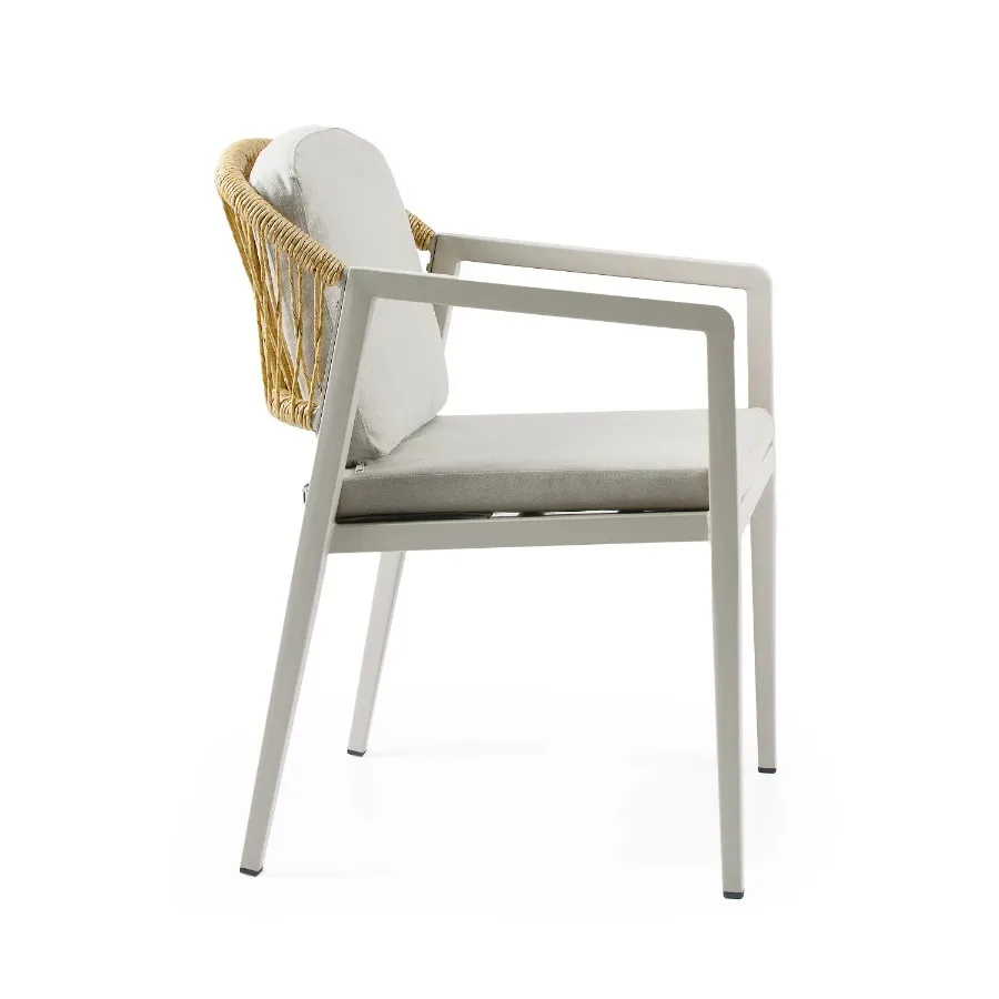 Outdoor Dining Chair Set of 2, Wicker Rattan Woven Patio Chairs, Outdoor Armchair Seating for Patio Backyard Poolside Balcony,