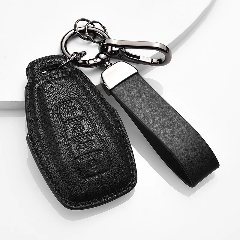 

Leather Simple Style Handmade Car Remote Key Case Cover for Geely Atlas 2021 - 2024 Multiple Colors To Choose From