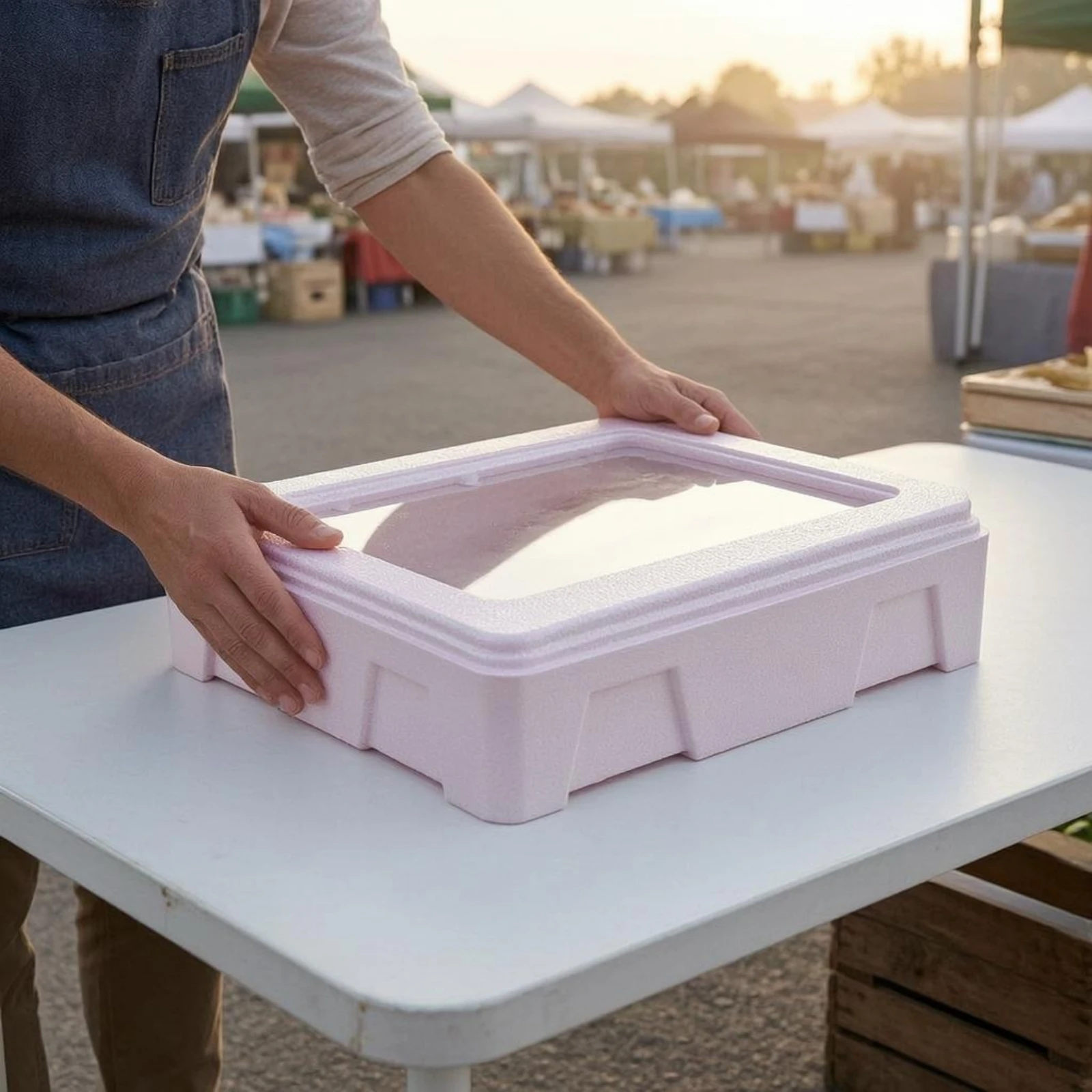 Food-Grade Insulated Box Large Capacity Transparent Lid Insulated Box Kitchen Storage Wide Body Stackable view 5