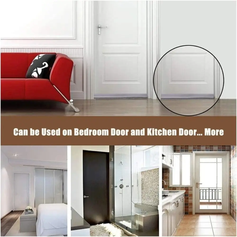 1M Self Adhesive Door Bottom Sealing Strip Length Adjustable Anti-Insect Door Bottom Silent Brush Dust-proof Flexible