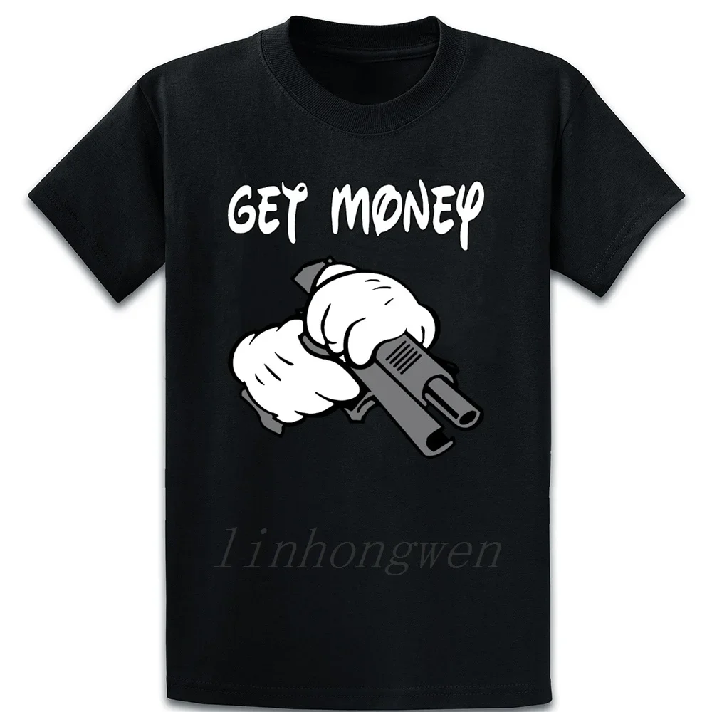 

Get Money Cartoon Hands Gun Thug Swag T Shirt Basic Spring Loose Cotton Normal Over Size 5xl Designer Trend Shirt