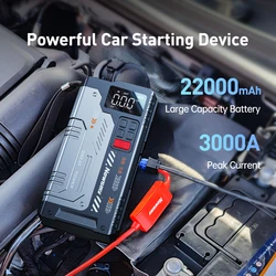 Newsmy 22000mAh Jump Starter with Air Compressor Booster Tyre Inflator Portable Car Battery Power Bank Charger 12v Air Pump