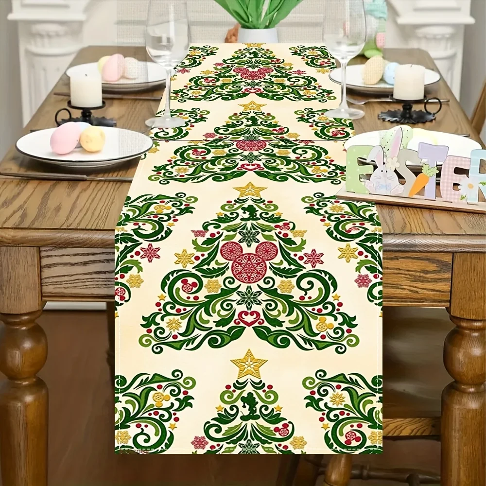 

1 Piece of Disney Christmas Mickey Table Runner, Suitable for Restaurants, Home, Picnics, Harvest Parties, and Market Decorations.
