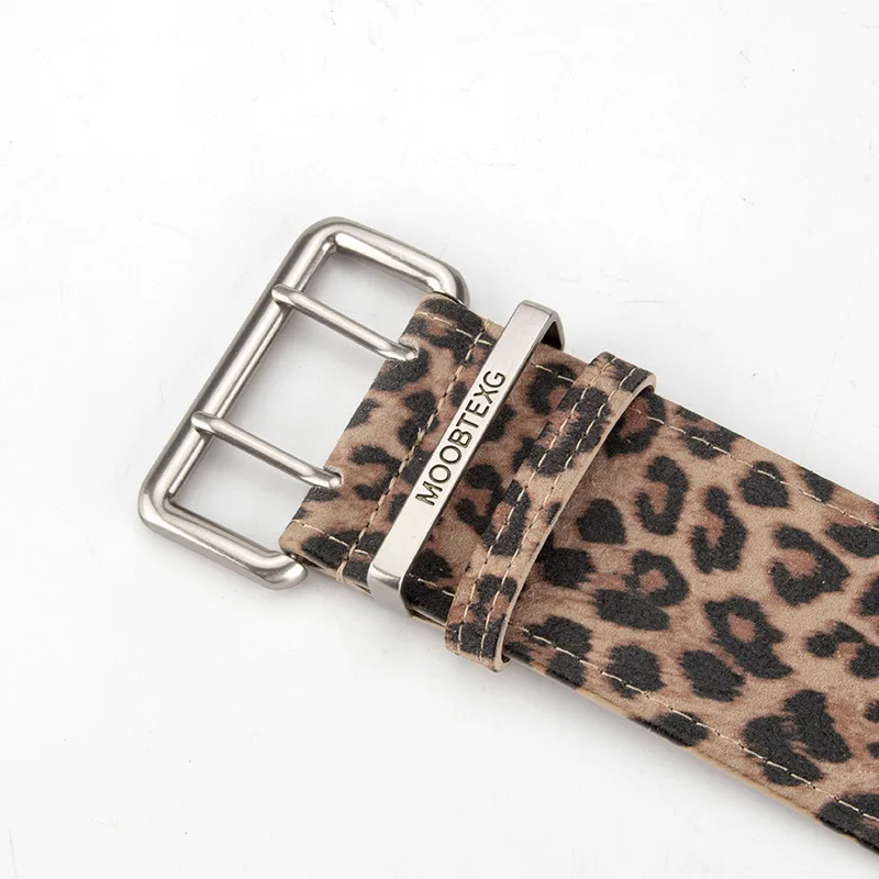 Nuevo diseño de nicho, cinturón de cuero de piel de leopardo, moda para mujer, suéter que combina con todo, vestido, cinturón decorativo para mujer