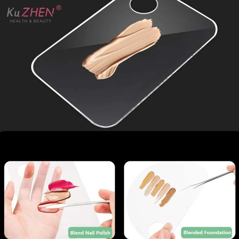 Paleta de maquillaje acrílica transparente, base líquida, crema mezcladora, cosmética Manual, mezclador de maquillaje, herramienta de belleza, 2 uds.