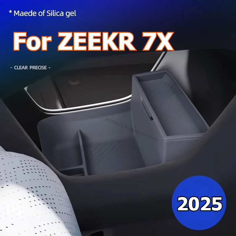 

Для Zeekr 7X 2025 двухслойный автомобильный ящик для хранения под центральной консолью, силиконовый органайзер, противоскользящий чехол, поднос для приборной панели, внутренняя накладка