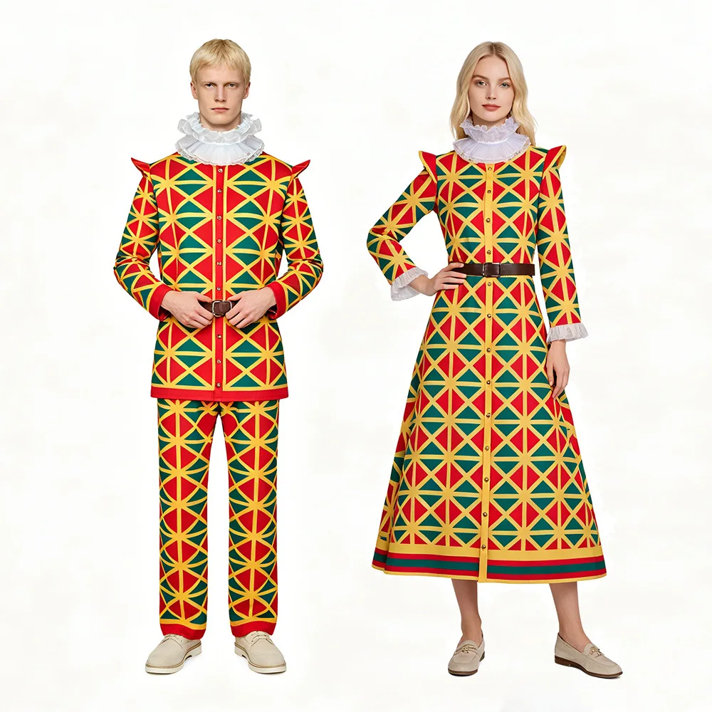 

Medieval Jester Cosplay Costume Elegant Circus Clown Role-playing Halloween Glorious Costume Women's Traditional Chinese Oper...