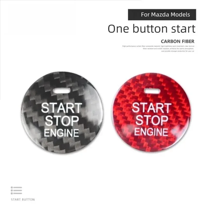 

For Hot Selling Real Carbon Fiber Start Button Interior Decorative Stickers for All Mazda Models