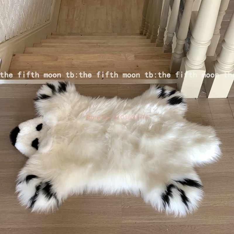 Cute Animal Koala Polar Bear Faux Fur Floor Mat Carpet Living Room Bedroom Cloakroom Carpet