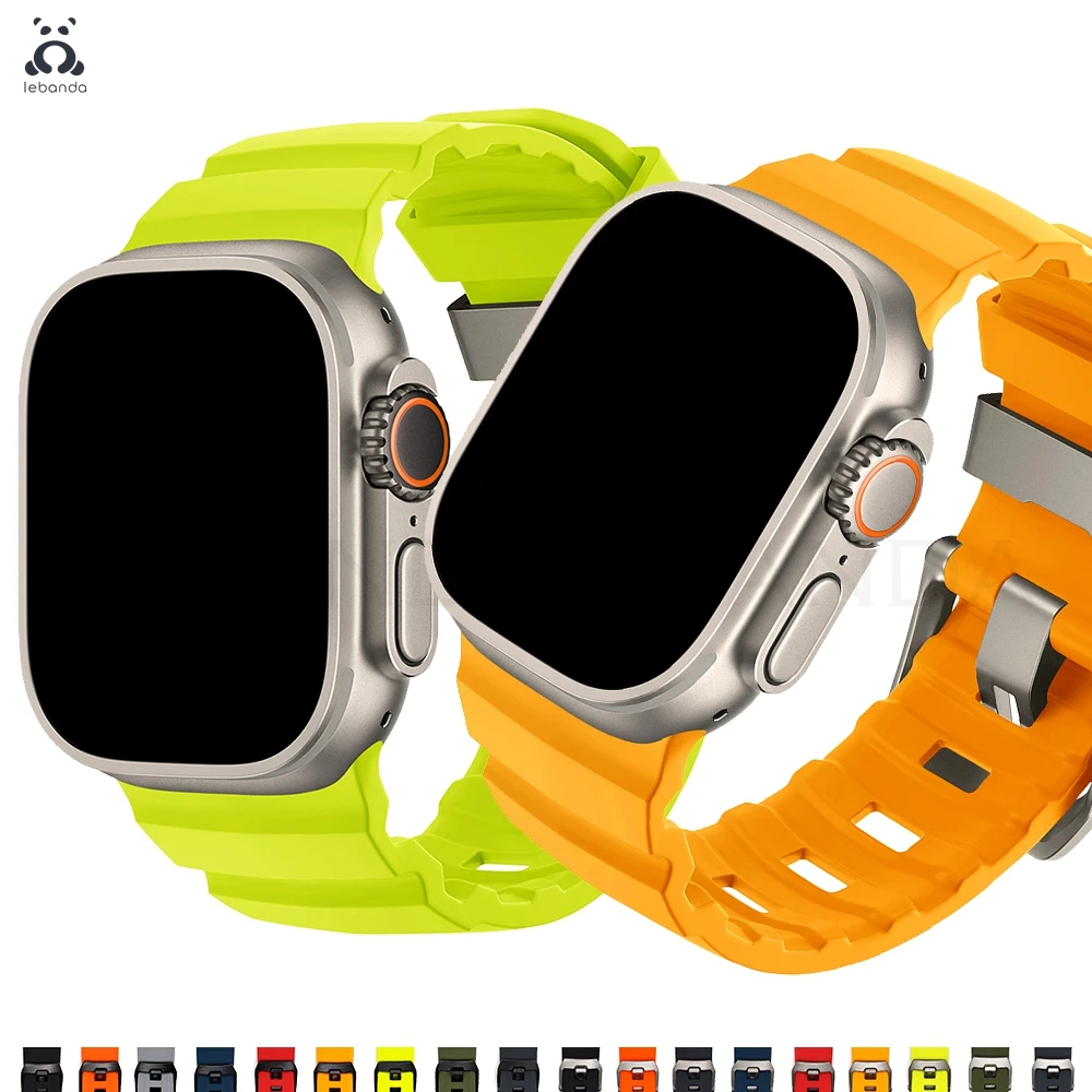 

Lebanda Band for Apple Watch Ultra3 2 Series 11 10 9 8 7 SE Premium Liquid Silicone Rocky Point strap daily waterproof wristband