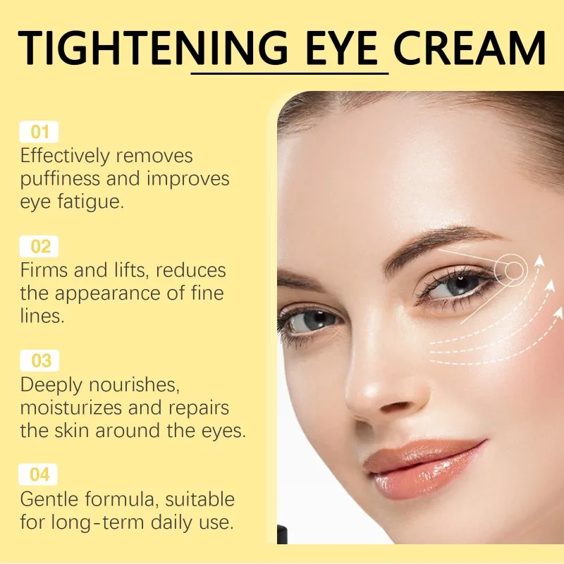 Creme para os olhos anti-rugas para homens e mulheres, círculos anti-escuros, anti-inchaço, endurecendo o cuidado