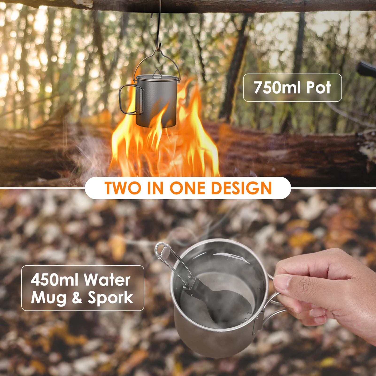 Ultralichte 750ml titanium pot - Camping Cooking Cup recensie en prijs