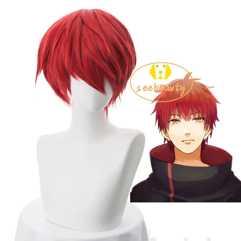 Sasori Red Short Wig Assassination Classroom Karma Akabane Karuma Wig Kuroko no Basuke Akashi Seijuro Cosplay Wig Wig Cap