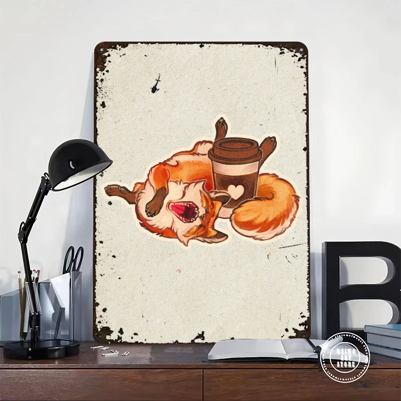 Coffee With Scream 3D Texture Printed Poster Customized Wall Art Vintage Metal Tin Signs for Office Decor Room Decoration Garage