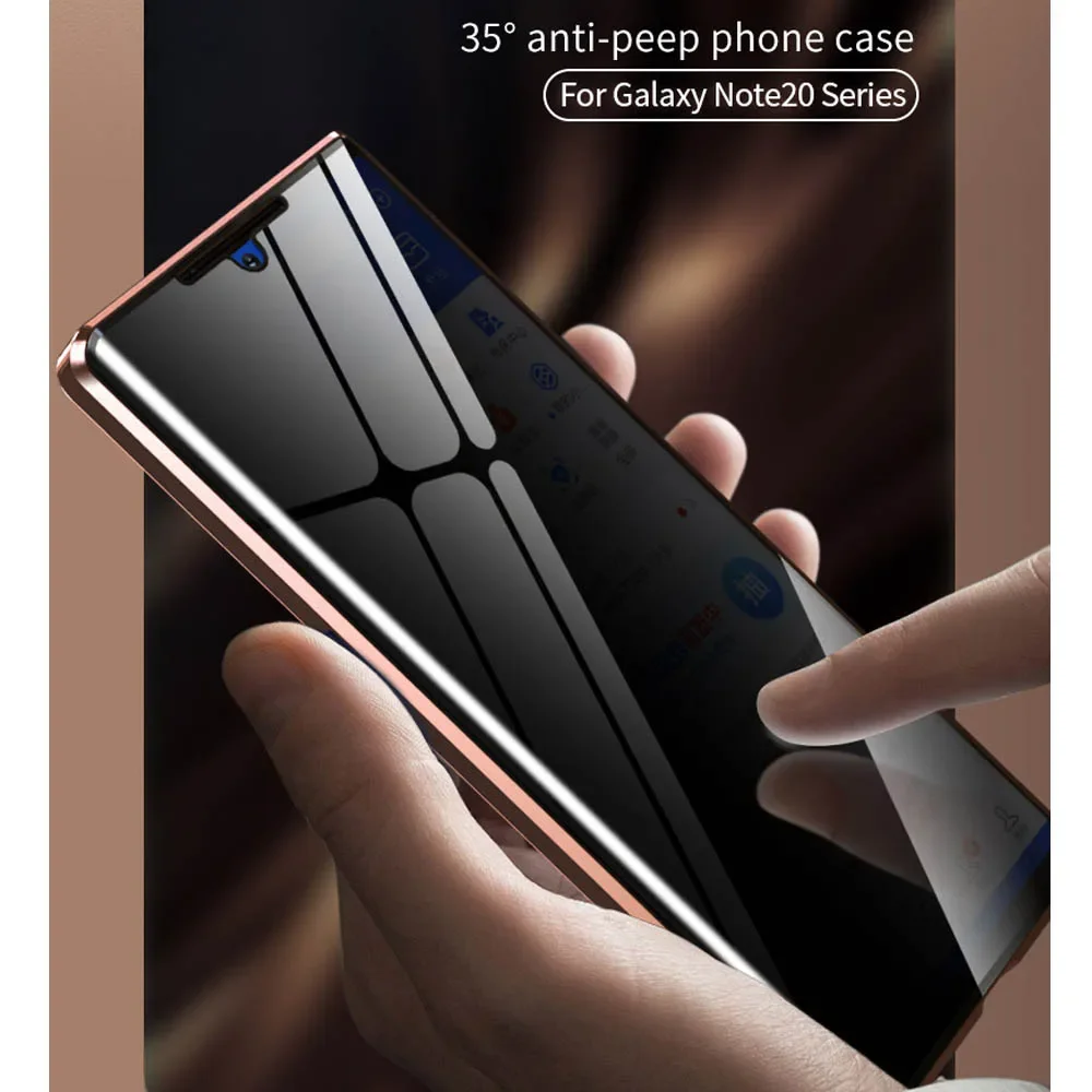 Anti Peeping Privacy Magnetic Case For Samsung Galaxy S24 S23 S22 S21 Plus S25 S24 Ultra Note20 Ultra Case 360 Metal Frame Cover