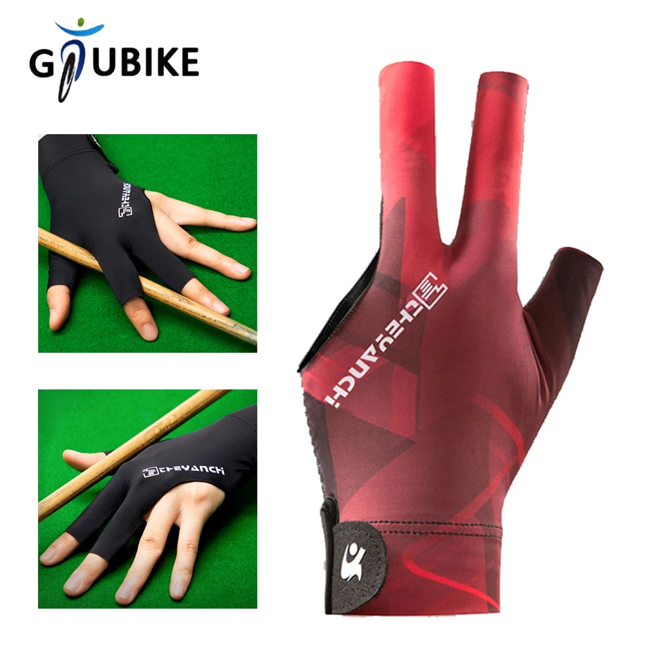 

GTUBIKE бильярдные перчатки с тремя пальцами, 1 шт., одинарные, левые или правые, профессиональные, дышащие, противоскользящие, спортивные игры с мячом для мужчин и женщин