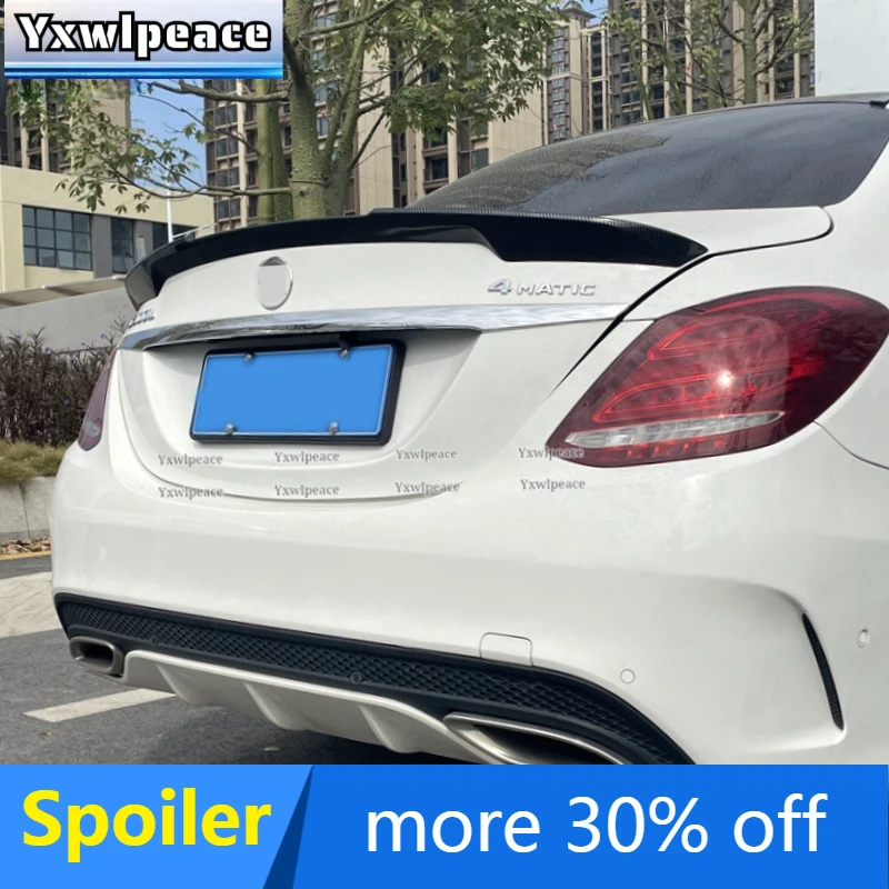 

For Mercedes-Benz W205 C-class C180 C200 C260 2015-2019 ABS Plastic Unpainted Color Rear Trunk Lip Spoiler Car Accessories