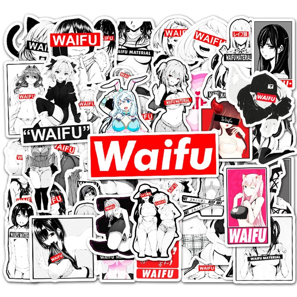 10/30/50pcs Sexy Endless Anime Waifu Girl Graffiti Waterproof Stickers DIY Fridge Skateboard Laptop Car Decoration Sticker Decal