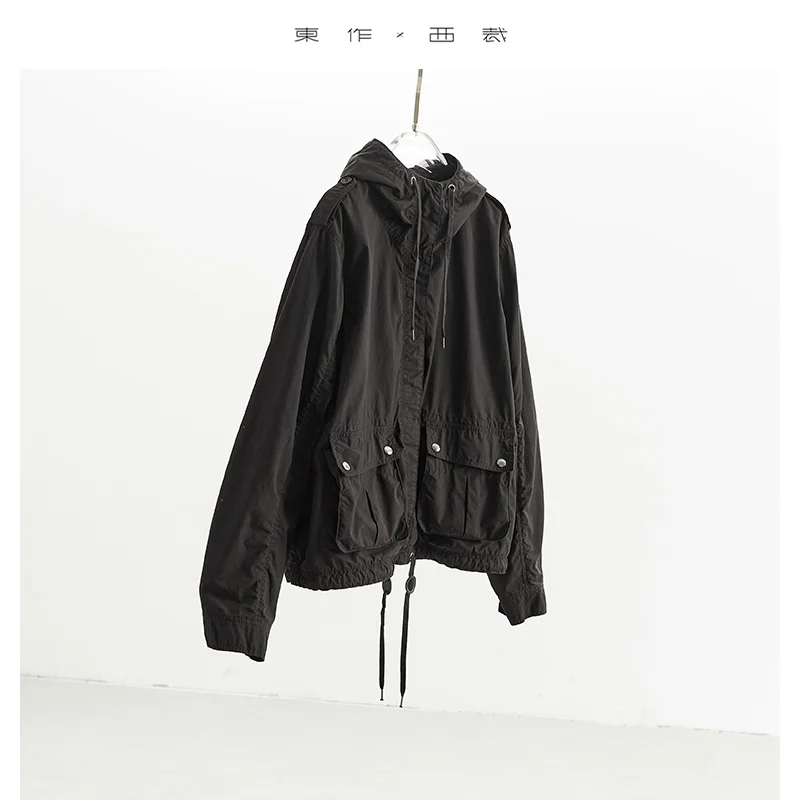 

Classic Designer Style ~ Work Jacket with Loose Hem, Drawstring Flap Design, Short Casual Top, New Style for Autumn and Winter 2025
