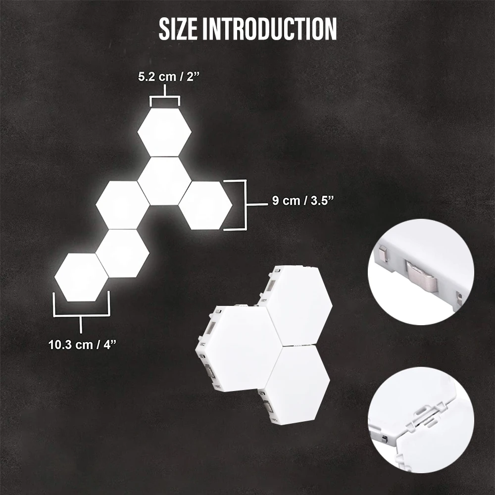 LED Hexagonal DIY สัมผัส Sensing Night Light สำหรับในร่มเกมคอมพิวเตอร์ห้องนอนข้างเตียงของขวัญตกแต่ง