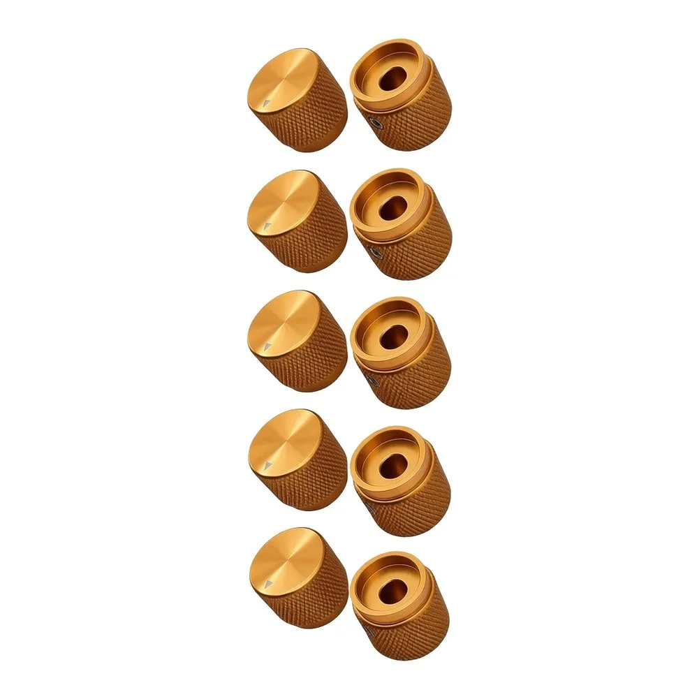 5pcs Aluminum Knob Set for 6mm Potentiometer Shafts Electronic Control Interface Lightweight and Dimensionally Stable