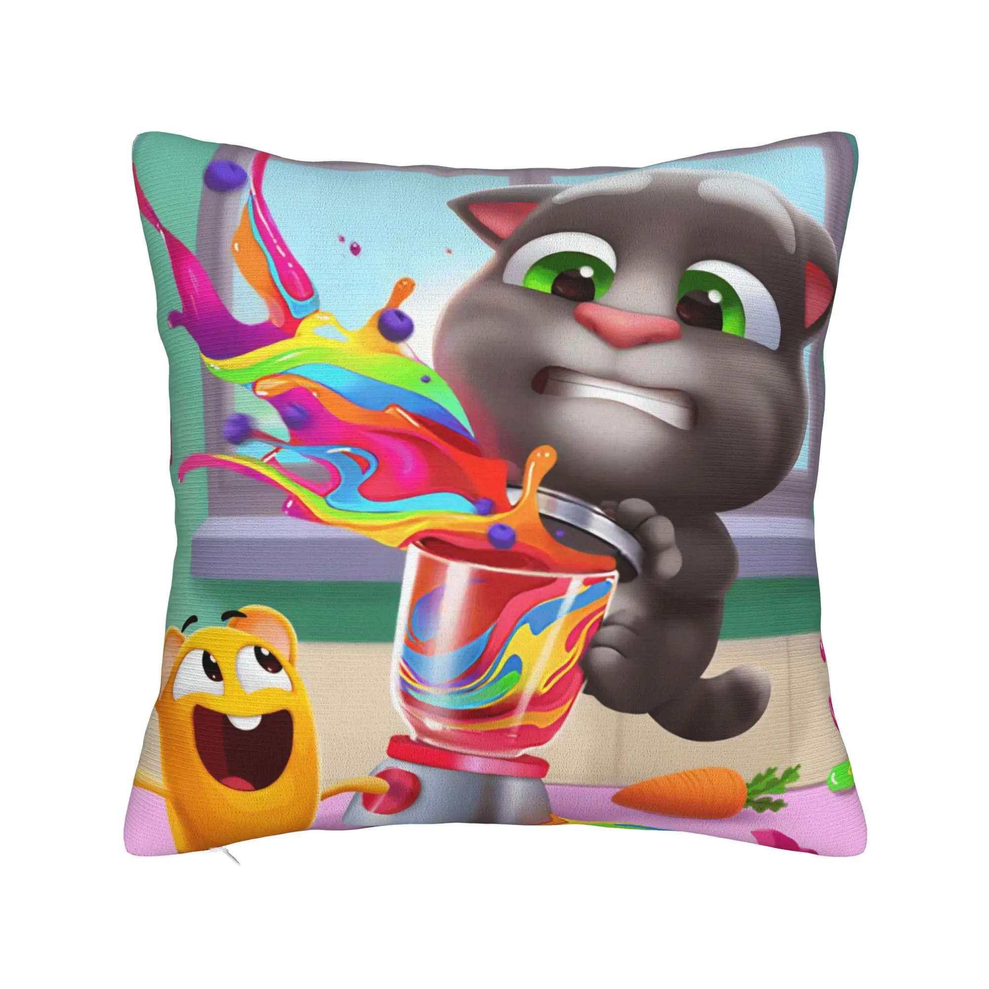 Decorative Pillow Cover T-Talking T-Tom And F-Friends Accessories Home  Pillow Case Cover Square Multi-Size