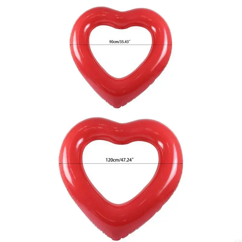 

R53E Swimming Ring Thickened PVC Red Heart Swimming Ring Underarm Ring Circle