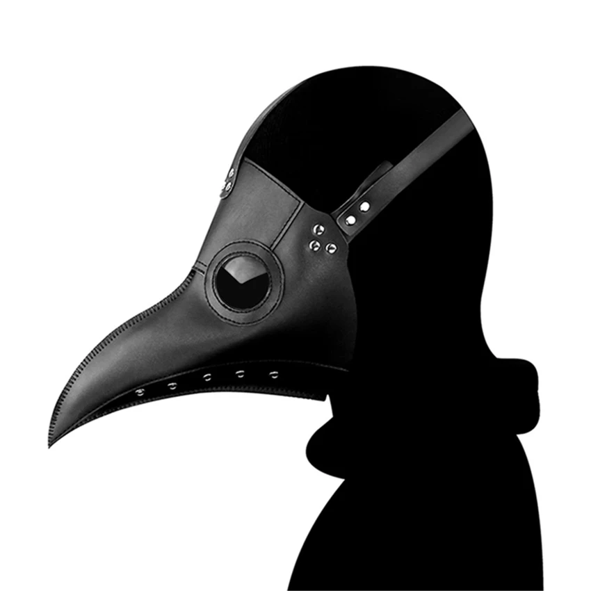 Plague Doctor Mask For Face Scary Medieval Steampunk Raptor Disguise Cosplay Gothic Carnival Funny Halloween Leather Mask Adults