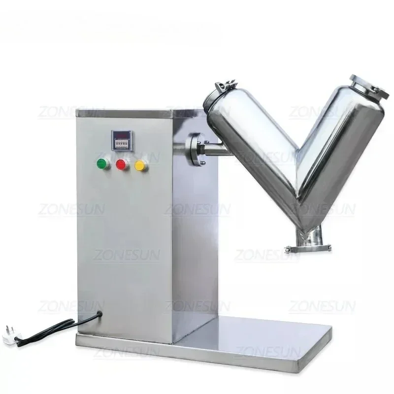 

ZONESUN V8 Powder Mixing Machine Stainless Dry Powder Mixer Blender For Candy Vitamin House Blending Machine