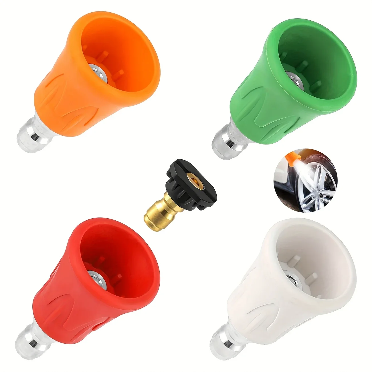 

Форсунка для быстрого подключения мойки высокого давления, брызгозащищенная распылительная головка с веерозором, мягкая крышка, варианты распыления 0/15/25/40 градусов