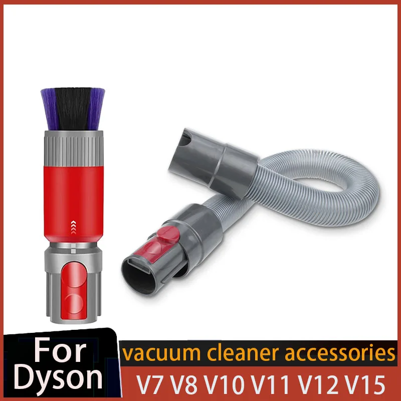 Scratch-Free Dusting Brush Hose for Dyson V7 V8 V10 V11 V12 V15 Traceless Soft Dust Brush Attachment with Self Cleaning Design