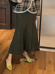 Trumpet Long knit Skirts Elegant Woman Clothing 2023 Vintage Korean Fashion Style Autumn Y2K High Waist Winter Gothic Wrap New