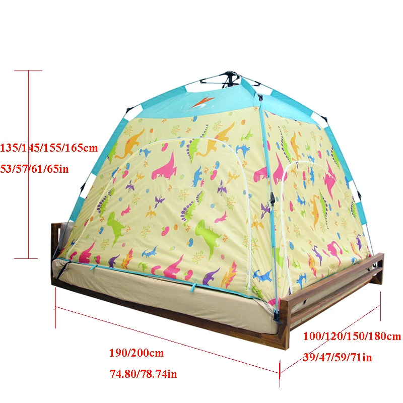 Imagem -02 - Totalmente Automático Adulto Indoor Crianças Cama Tenda Manter Quente à Prova de Vento e Frio Dormitório Única Dupla Pessoas Winterwinterwinterwinterwinter