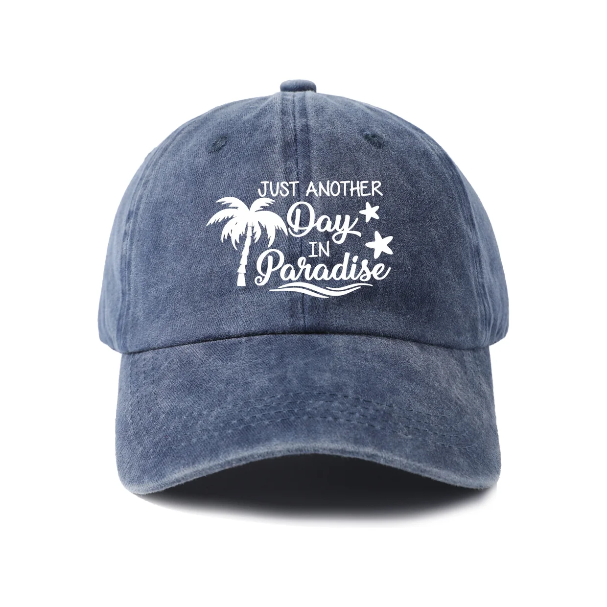 Another Day In Paradise Palm Trees Graphic Vintage Washed Baseball Cap, Adjustable Unisex Dad Hat, Casual Gift