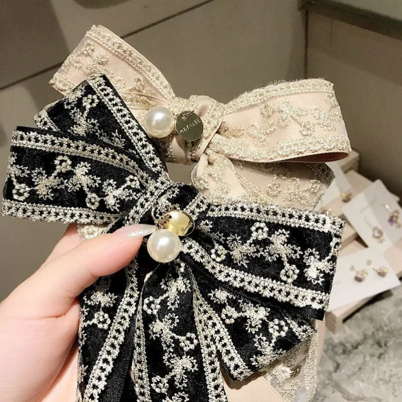 

Korean Version of Instagram's New Fairy Bow Hair Clip Small and Fresh Lace Ribbon Cute and Versatile Girl Hair Accessory