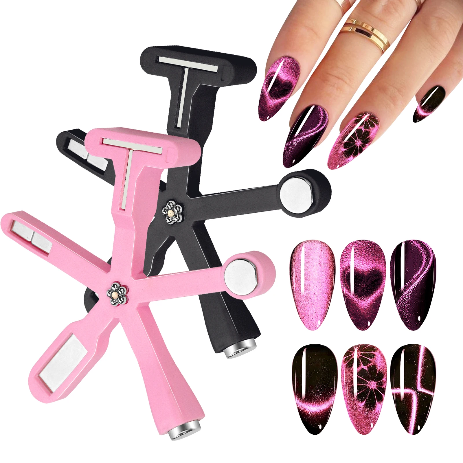 5/6 IN 1 Multi-function Cat Eye Magnetic Stick Nail Magnet Board For Nail Gel Polish Line Strip Effect Magic Nail Art Tools