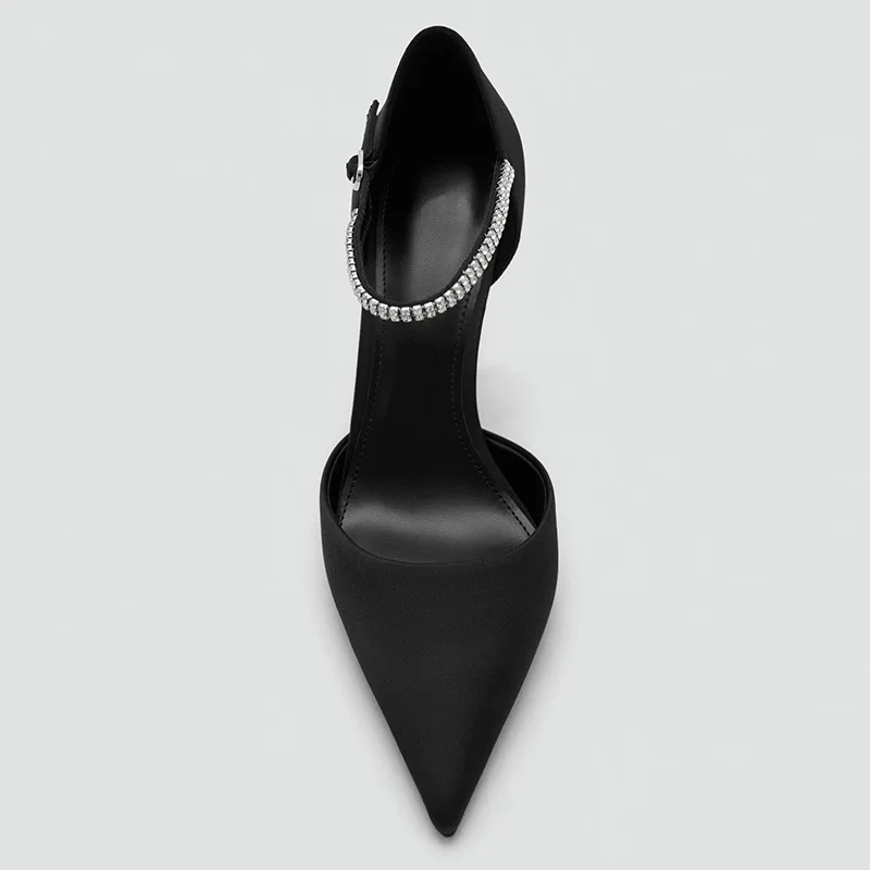 

Rhinestone Sexy Pointed Toe Women Pumps Heels for Ladies Ankle Strap Hollow Party Dress Shoes Luxury Women Sandals Summer 2026