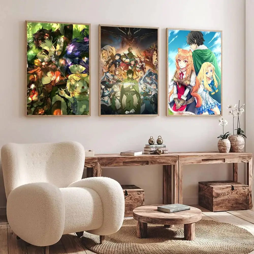 Classic Anime The R-Rising of the Shield Hero Poster Self-adhesive Art Waterproof Paper Sticker Coffee House Bar Room Wall Decor