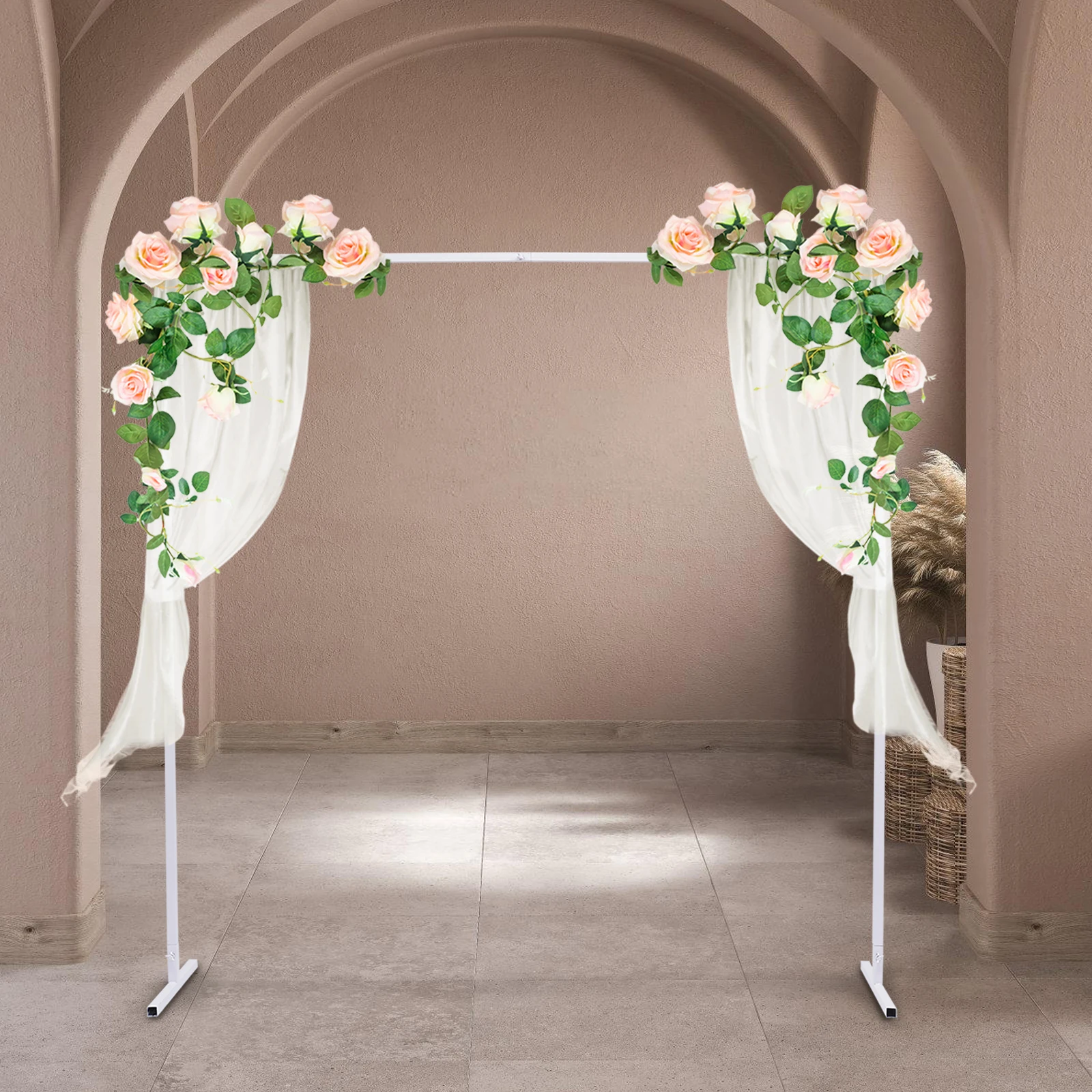 Wedding Arch Metal Iron Backdrop Stand Door Birthday Party Decor Silver Balloon Frame Garden Flower Plants Rack