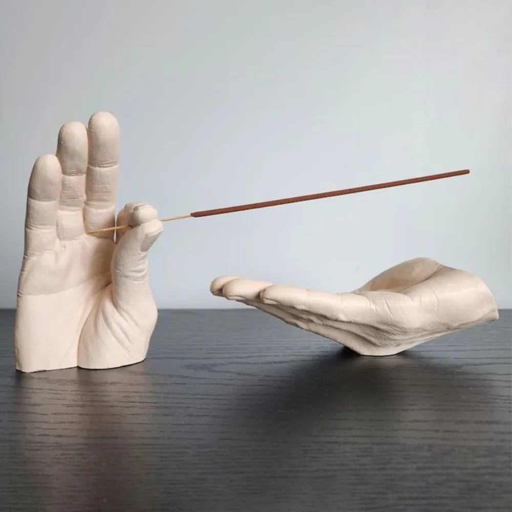 Resin Palm Shape Incense Holder Simulated Decorative Incense Stick Holder Quaint Gesture Aromatherapy Incense Censer Yoga Room