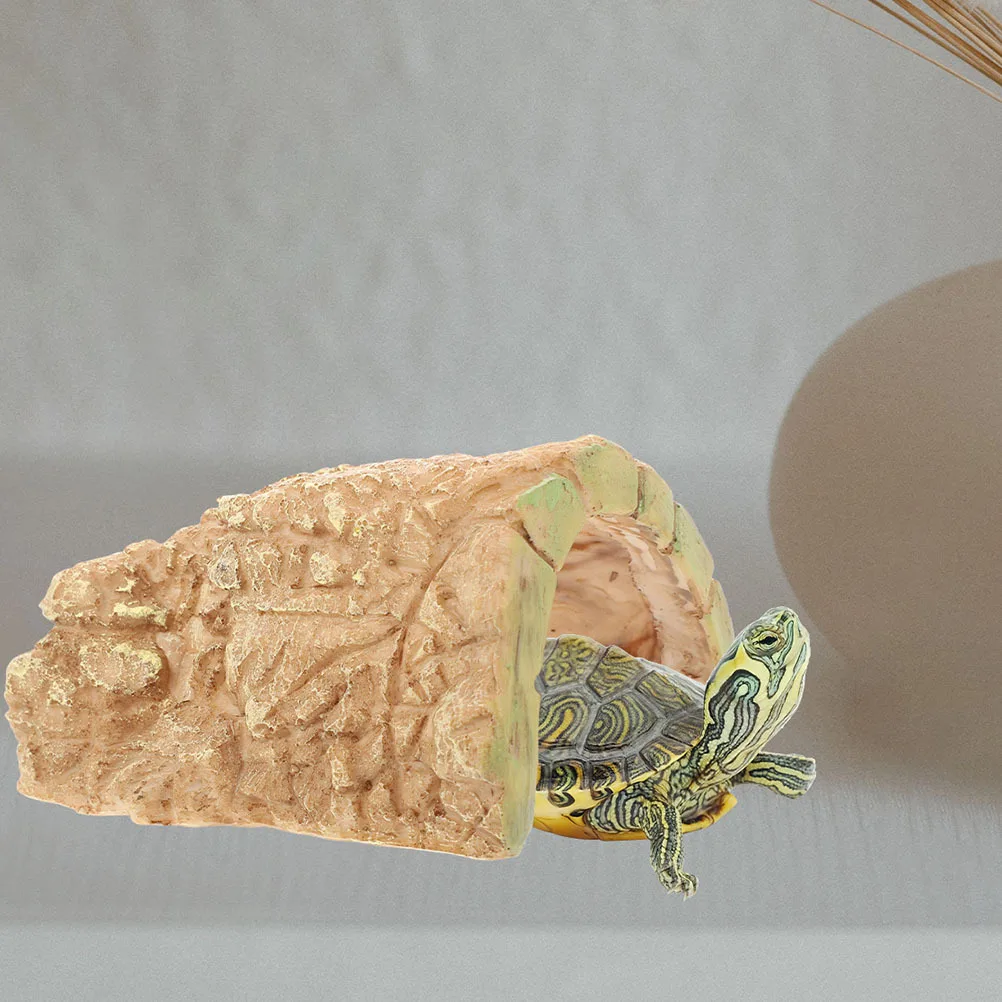

Exquisite Reptile Cave Special Shape Design Curved Shelter Reduces Light Easy Create Dark Atmosphere Pet Habitat