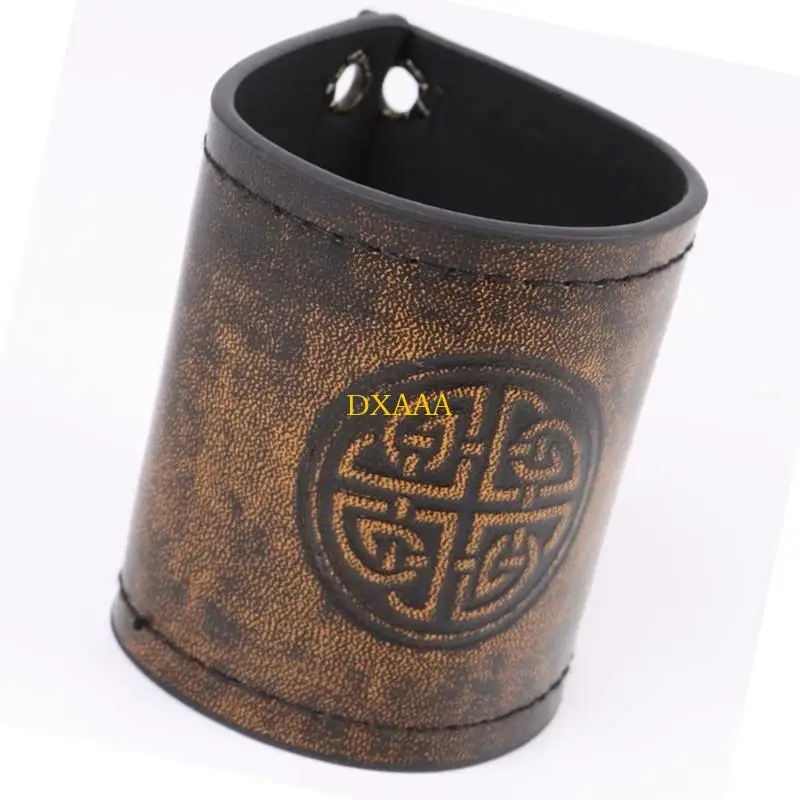 DXAA Guardia brazo medieval Guantallas cuero PU ajustable pulsera en relieve para hombres