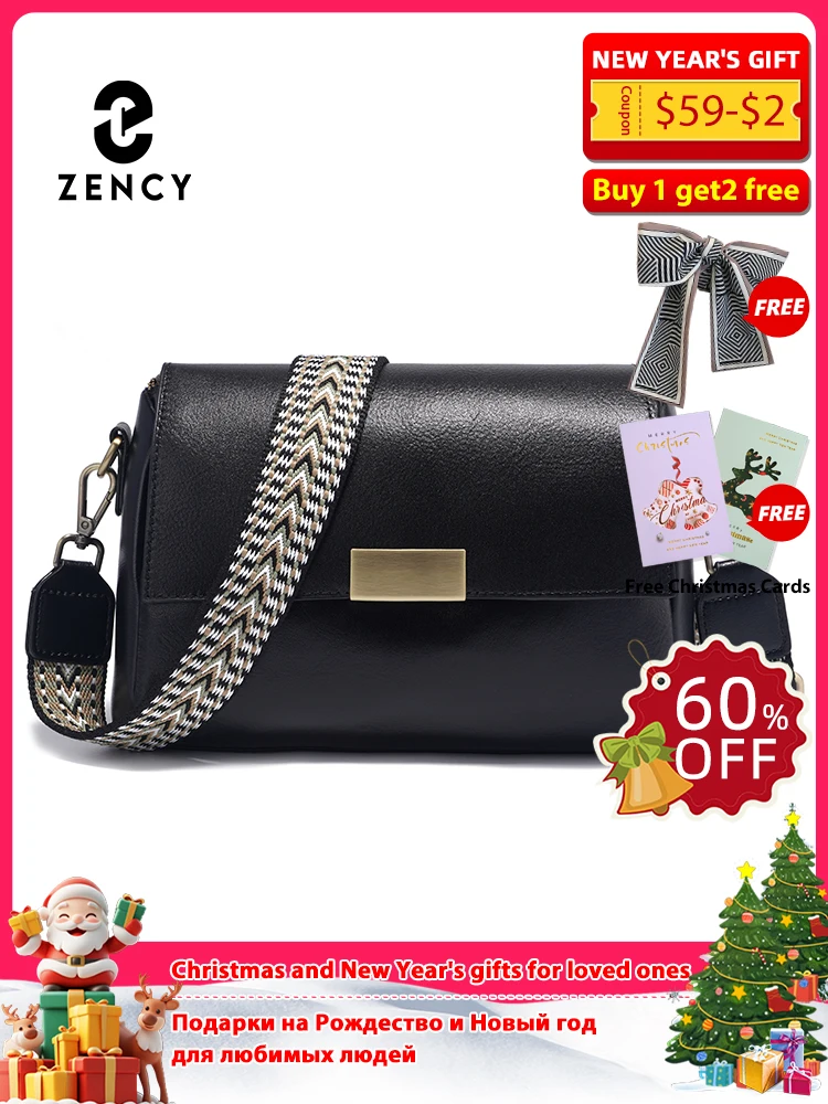 

Zency Vintage Genuine Leather Handbag for Women Large Capacity Crossbody Shoulder Bag Flap Purse 2025 Trend Satchel with2 Straps