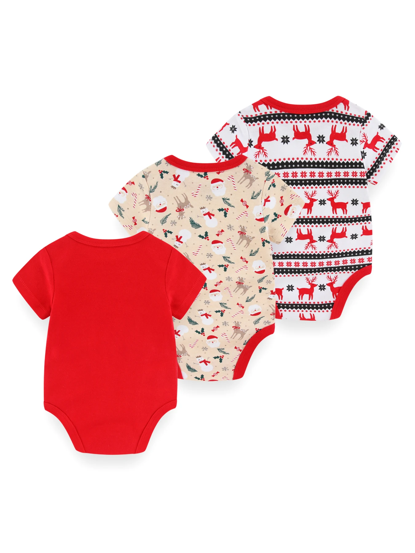 Kiddiezoom 3 Pcs/Lot Christmas Cartoon Baby Boy Girl Bodysuits Soft Newborn Baby Onesies Fashion Baby Clothes