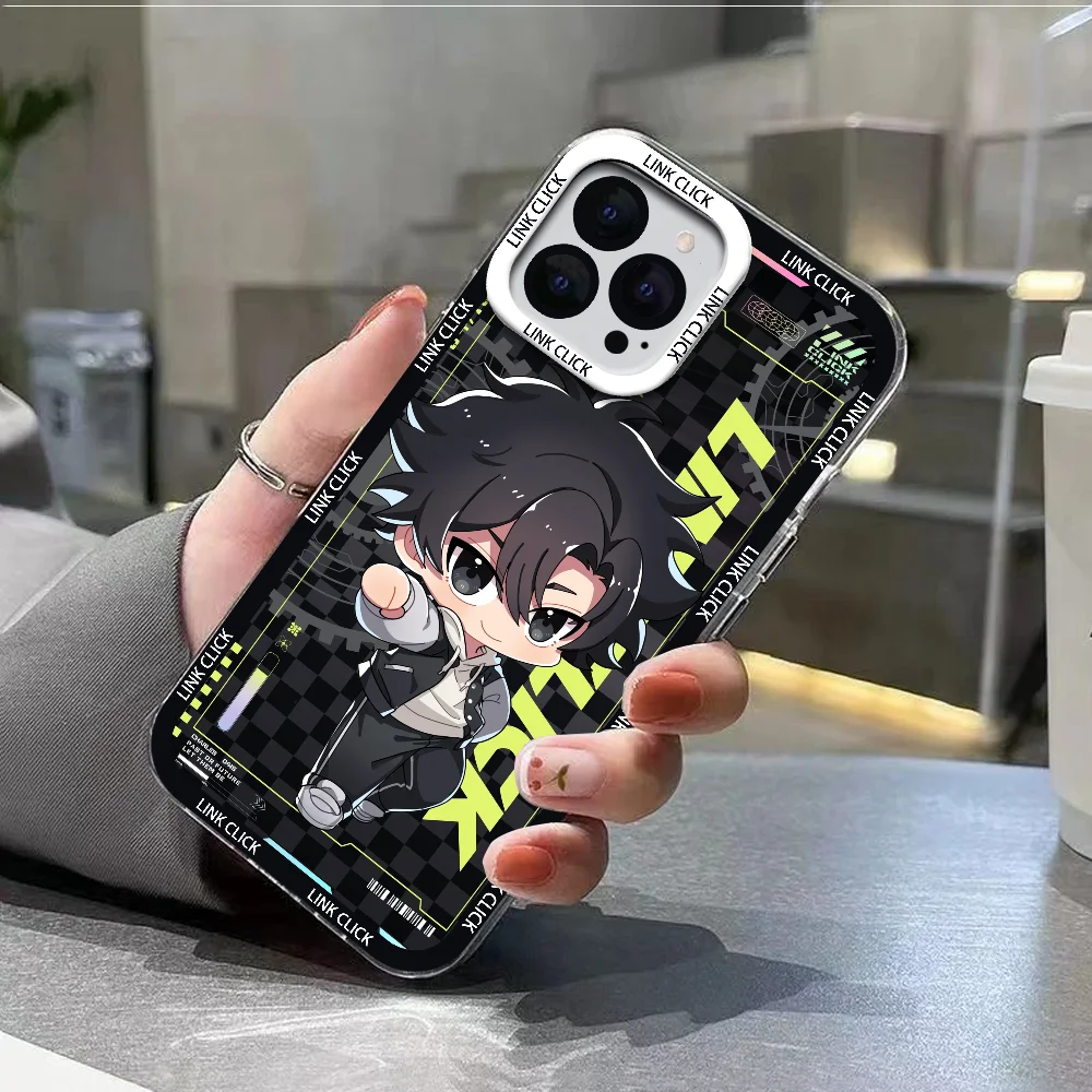 Anime L-link Click Cute Cartoon Phone Case For IPhone 12 11 13 14 15 16 17MINI Max Pro Plus Shockproof Soft Clear Back Cover Coq