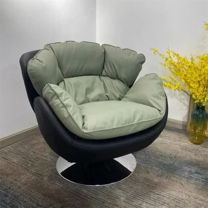Y Household Single Sofa Light Luxury Bedroom Rotatable Sofa Leisure Eggshell Recliner