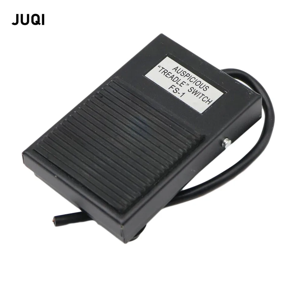 1pcs  TFS-1 Metal Non-slip Momentary Electric Power Foot Pedal Switch 220V AC 10A Waterproof SPDT Black On Off 1NO1NC Footswitch