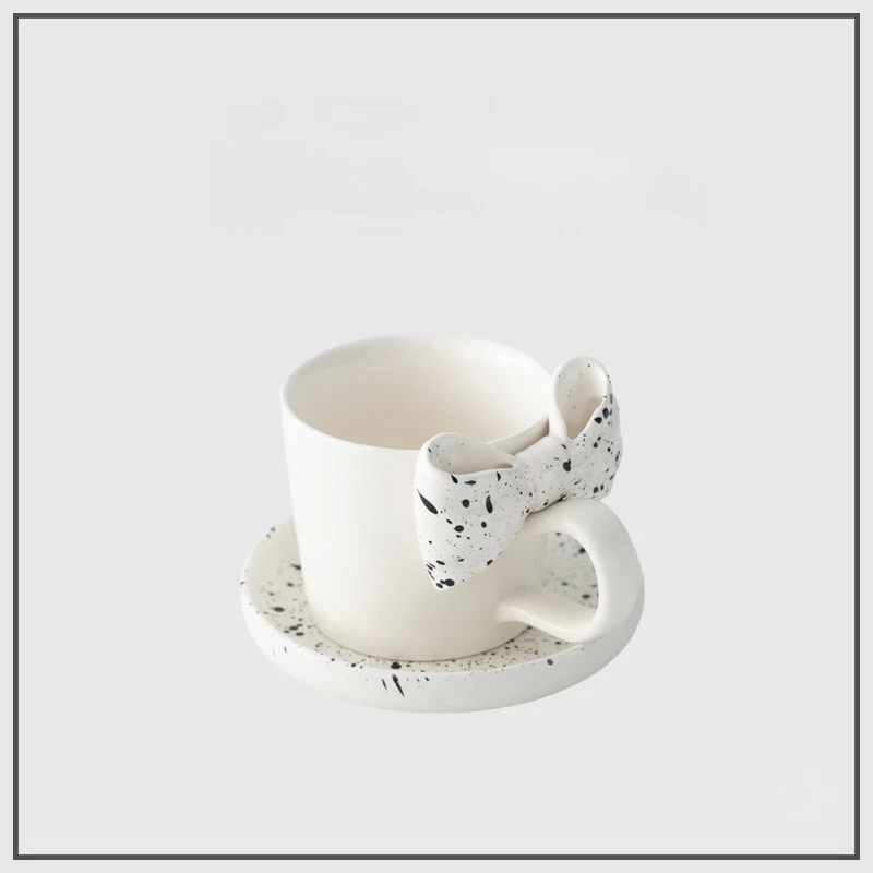

Bow Mug Coffee Cup Ceramic Princess Cup with Design Aesthetic for Women Girls Gift