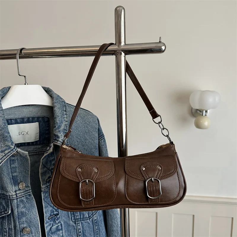 

Fashion commuter small bag 2026 new simple Korean version cross-border small square bag high-end niche armpit bag